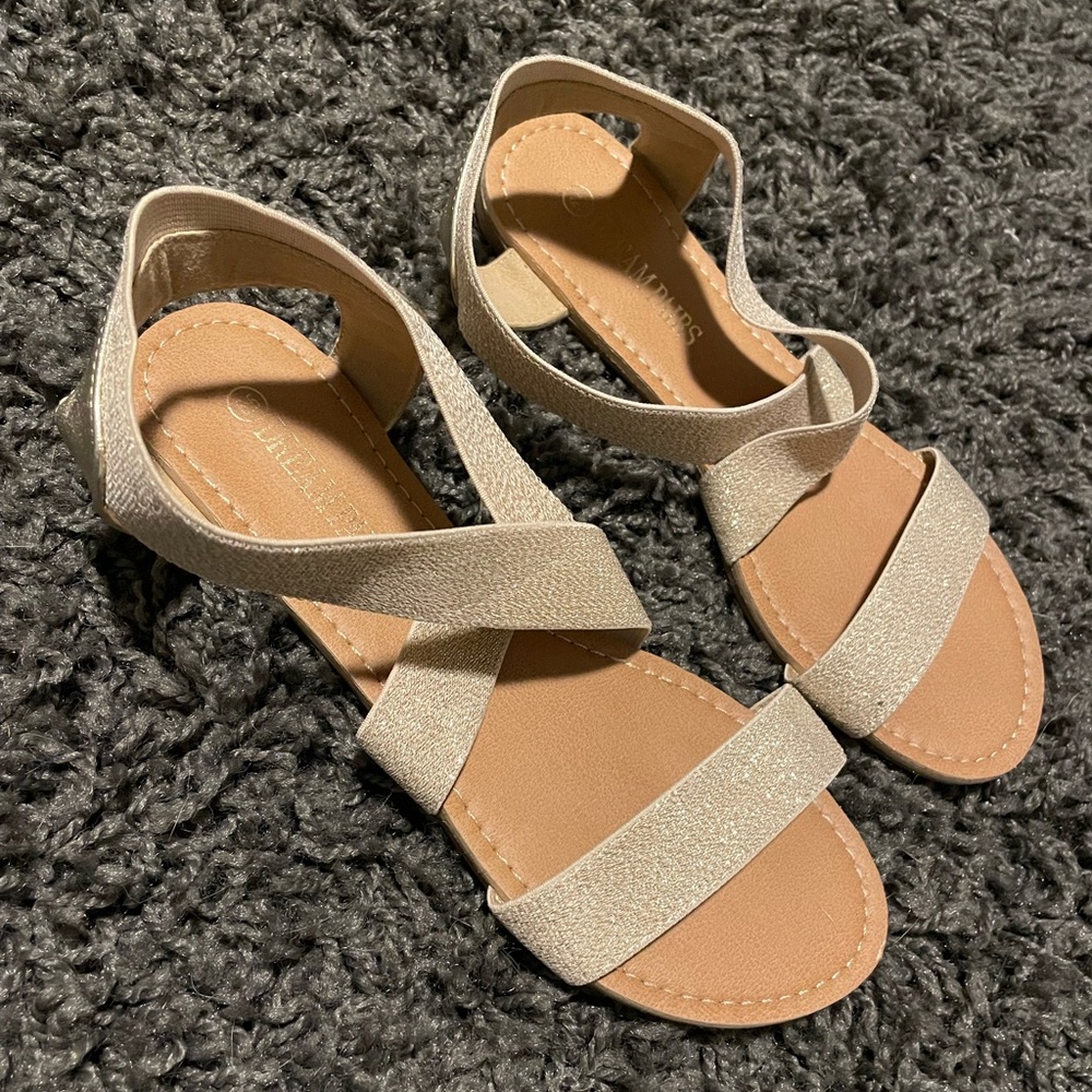 Size 6.5 Gold Flat Sandals